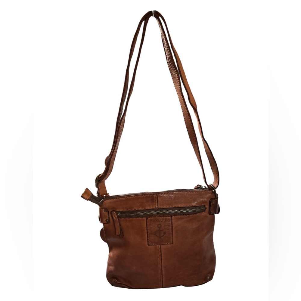 New Harbour 2nd Brown Leather Clutch Purse / Belt Bag Crossbody w/ Woven Front - Picture 16 of 16